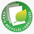 Carte recyclée labelisée.